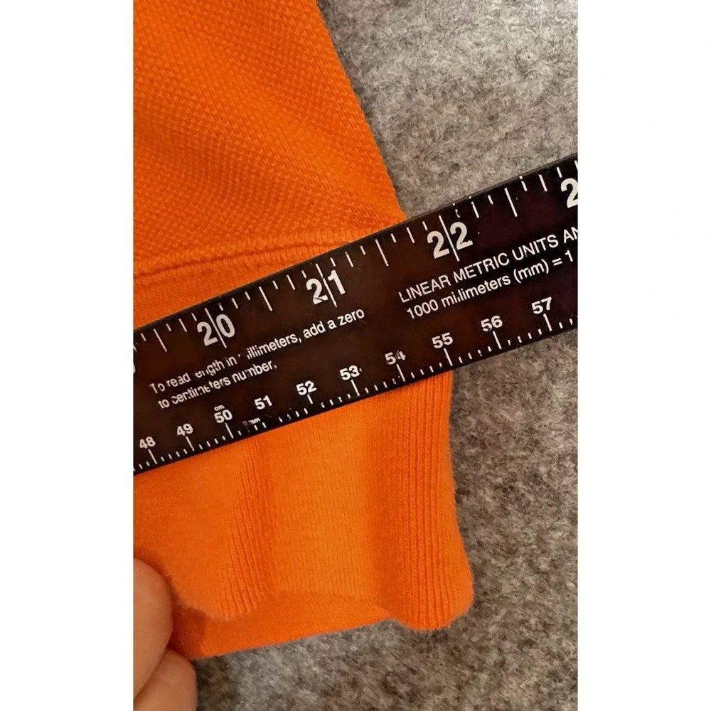 Polo Ralph Lauren Shirt Mens XL Orange Long Sleeve 1/4 zip Pocket Vntg